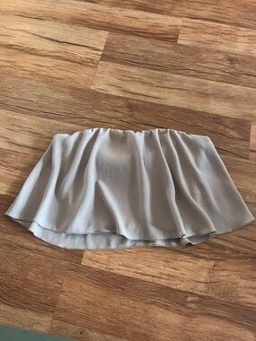 Wilfred Taupe Strapless Flowy Crop Top